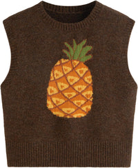CIDER Women’s Sweater Vest Knit Sleeveless Pear Cute Graphic Sweater Vest Tank Top Fall Outfits