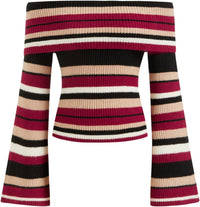 CIDER Off The Shoulder Tops for Women Long Sleeve Going Out Y2K Tops Knit Pullover Fall Outfits Trendy 2025