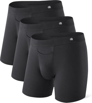 DAVID ARCHY Men's Breathable Underwear Soft Comfortable Moisture-Wicking with Fly Underwear Boxer Briefs for Men 3 Pack