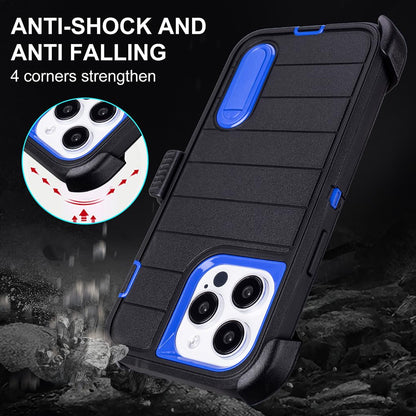 for Phone Case iPhone 15 Pro Max Case Black with Belt Clip Heavy Duty Holster for Shockproof Cases,3 Layers of Sturdy,Military Grade Defender Cover for iPhone 15 Pro Max Cases Black 6.7 Inch