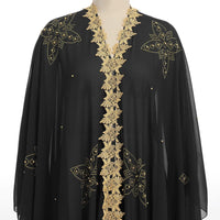 IKADEX Women Muslim Cardigan Hijab Dress Batwing Hot Drilling Chiffon Kimono Islam Kaftan Robe African Dresses