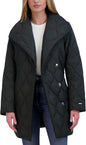 TAHARI womens Hourglass Quilted Wrap Coat