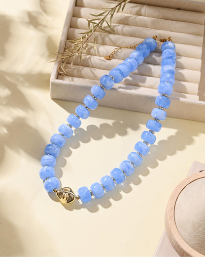 Chunky Beaded Statement Necklace for Women Trendy Colorful Boho Resin Bead Choker Necklaces Summer Handmade Jewelry Gifts Accessories
