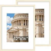 Vittanly 8x10 Picture Frame Set of 2, Solid Wood Frame for Wall or Tabletop, Display Photo 5x7 with Mat or 8x10 without Mat, Natural