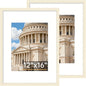 Vittanly 8x10 Picture Frame Set of 2, Solid Wood Frame for Wall or Tabletop, Display Photo 5x7 with Mat or 8x10 without Mat, Natural