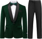 Boys Velvet Suits Slim Fit Tuxedo 2 Piece Kids Blazer Jacket Pants Formal Sizes 4-20 Fashion Ring Bearer Outfit for Wedding