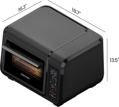 Chefman Air Fryer Toaster Oven Combo, 15 Qt. Countertop Oven for Quick & Healthy Meals, Bake, Broil, Air Fry, Toast, and Bagel Functions, 450°F Max Temp, 4 Slice Toaster Oven Air Fryer Combo
