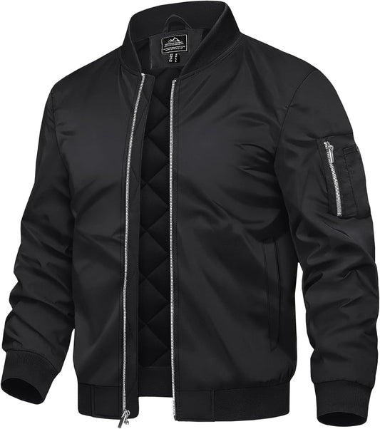7DAY'S Men's Bomber Jackets Thermal Quilted Jacket Water Resistant Warm Winter Coats
