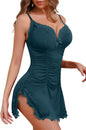 Womens Lingerie Nightgowns Sexy Babydoll Lingerie Ruched Sleepwear Side Split Nighty Chemise Nightgowns