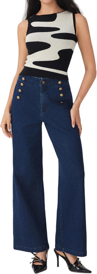 CIDER Sleeveless Knit Tank Top Going Out Y2k Wave Pattern