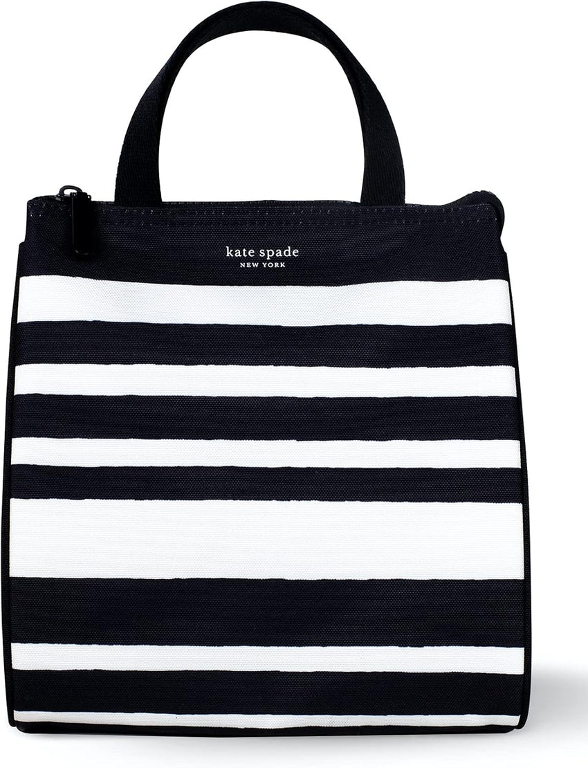 Kate Spade New York, Portable Soft Cooler Lunch Bag with Silver Insulated Interior Lining and Storage Pocket, Joy Dot