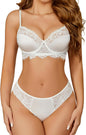 Avidlove Lingerie Sets for Women Sexy Underwire Bra and Pany Set Floral Lace 2 Pieces Underwear Satin Lingerie Outfit