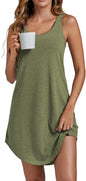 Vrtige Women's Tank Nightgown Sleeveless Sleepwear Scoop Neck Full Slip Chemise Nightdress