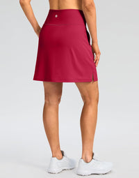 SANTINY 18" Skorts for Women 3 Pockets High Waist Long Athletic Tennis Skirt Golf Skort for Casual Summer Travel