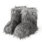 Wnshonzy Fur Boots for Women Snow Furry Fluffy Platform Flat Ankle Mini Boot Winter Round Toe Y2k Comfortable Mid-Calf Short Outdoor 2025
