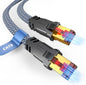 Cat 8 Ethernet Cable 100 FT,Snowkids High Speed 40Gbps,2000Mhz Braided High Duty LAN Cable,Gold Plated RJ45 Connector,S/FTP Shielded Indoor Flat 26AWG Network Cable for Modem/Router/ps-3/4/5/Gaming/PC