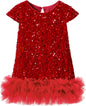 Tutu.kk Toddler Girls Sequin Dress A-Line Sparkly Sleeveless Wedding Gown Party Dresses for Girls