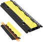 VEVOR Cable Protector Ramp, 5 Packs 2 Channels Speed Bump, Rubber Modular Humps Rated 11000 LBS Load Capacity, Protective Wire Cord Ramp Driveway Rubber Traffic Speed Bumps Cable Protector