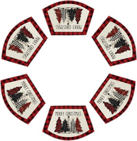 Artoid Mode Waterclor Buffalo Plaid Christmas Trees Placemats Set of 4, 12x18 Inch Winter Table Mats for Outdoor Home Party Kitchen Dining Decor