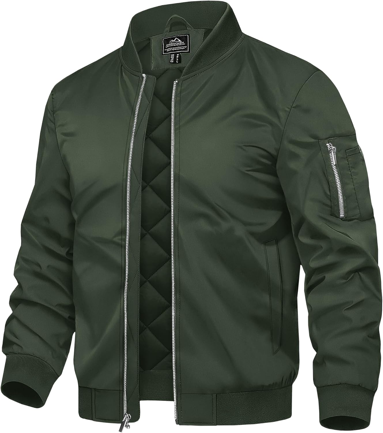 7DAY'S Men's Bomber Jackets Thermal Quilted Jacket Water Resistant Warm Winter Coats
