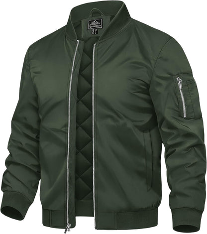 7DAY'S Men's Bomber Jackets Thermal Quilted Jacket Water Resistant Warm Winter Coats