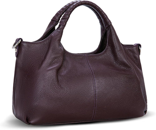 Iswee Genuine Leather Shoulder Bags Purses and Handbags for Women Satchel Designer Cross Body Hobo Medium Size Tote