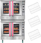 VEVOR Commercial Convection Oven, 21L/19Qt, Quarter-Size Conventional Oven Countertop, 1440W 3-Tier Toaster w/Front Glass Door, Electric Baking Oven w/Trays Wire Racks Clip Gloves, 120V