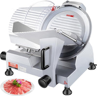 VEVOR Commercial Meat Slicer, 320W Electric Deli Food Slicer, 12 inch Carbon Steel Blade Electric Food Slicer, 350-400RPM Meat Slicer, 0-0.6 inch Adjustable Thickness for Cheese, Veggies, Ham