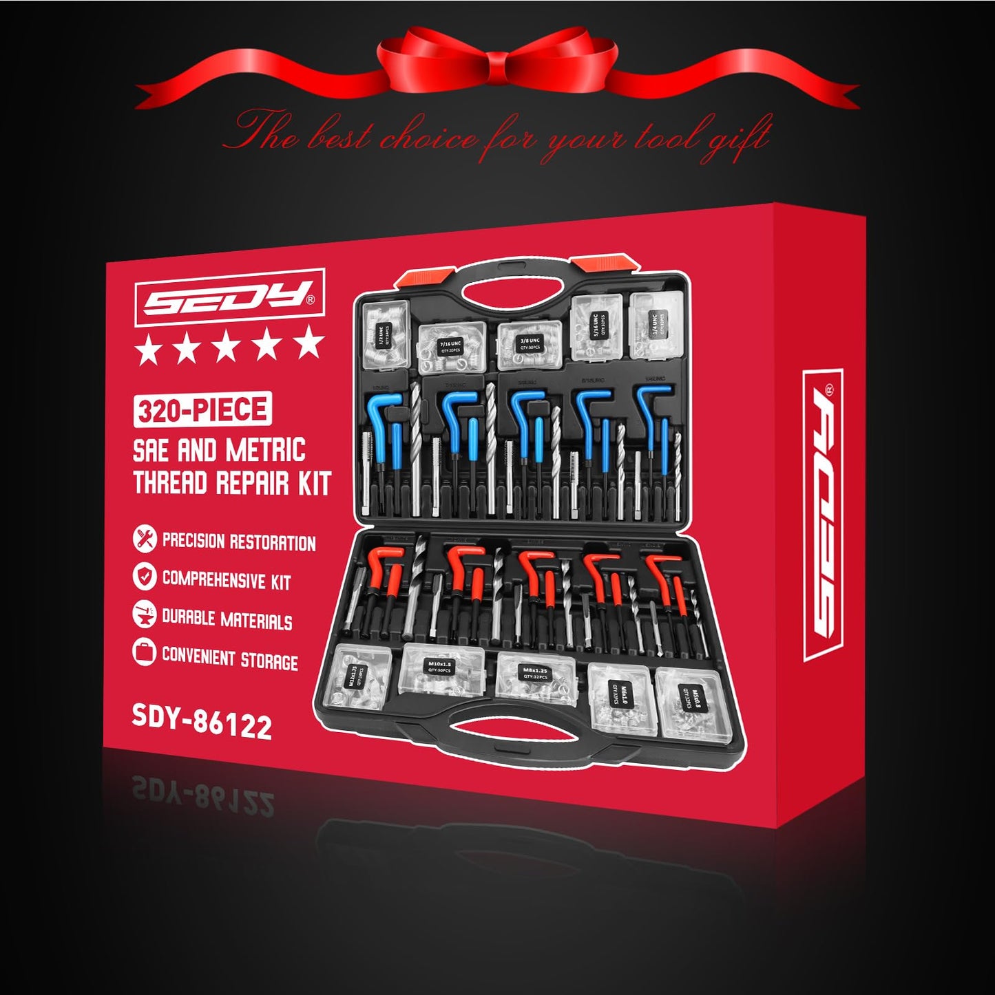 Thread Repair Thread Chaser Tool Set - 49PCS Thread Cleaner Rethreading Master Kit Metric SAE Bolt Restorer File Nut Rethreader Automotive Wheel Stud Spark Plug Engine Standard Screw Threading UNC UNF