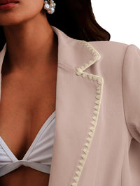 Mina Self Casual Blazer for Women 2025 Fall Pink Lightweight Business Casual Work Professional Office Trendy Cute Dressy Fashion Womens Jacket Women's Blazers & Suit Jackets QY046 Pink L