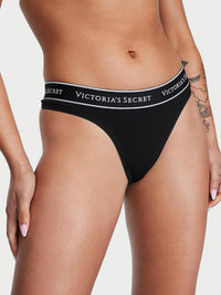 Victoria's Secret Women's Cotton Logo Thong Underwear, Panties for Women, Multi Pack (XS-XXL)