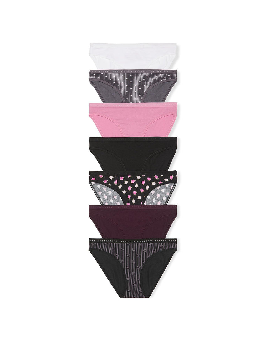 Victoria's Secret Women's Cotton Bikini Underwear, Moderate Coverage Panties for Women, Multi Pack (XS-XXL)