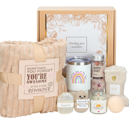 Get Well Gifts for Women After Surgery 10pc Gift Baskets Feel Better Spa Gift Basket Care Package for Mom Her Wife Friend Grandma self care
