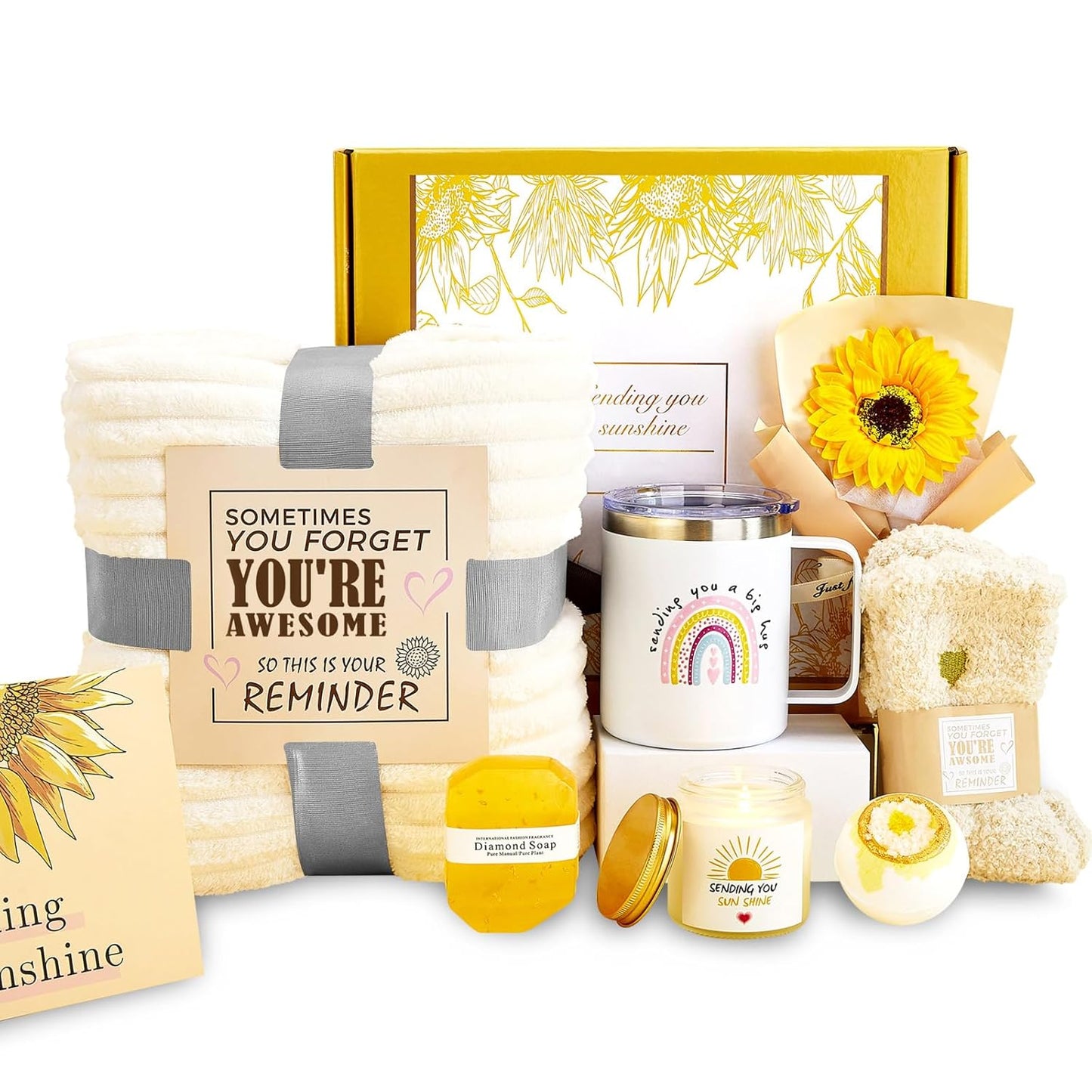 Get Well Gifts for Women After Surgery 10pc Gift Baskets Feel Better Spa Gift Basket Care Package for Mom Her Wife Friend Grandma self care