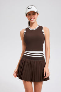 Two Piece Tennis Skirt Set for Women High Waisted Pleated Athletic Golf Skirt Sets Women 2 Piece Outfits with Pockets