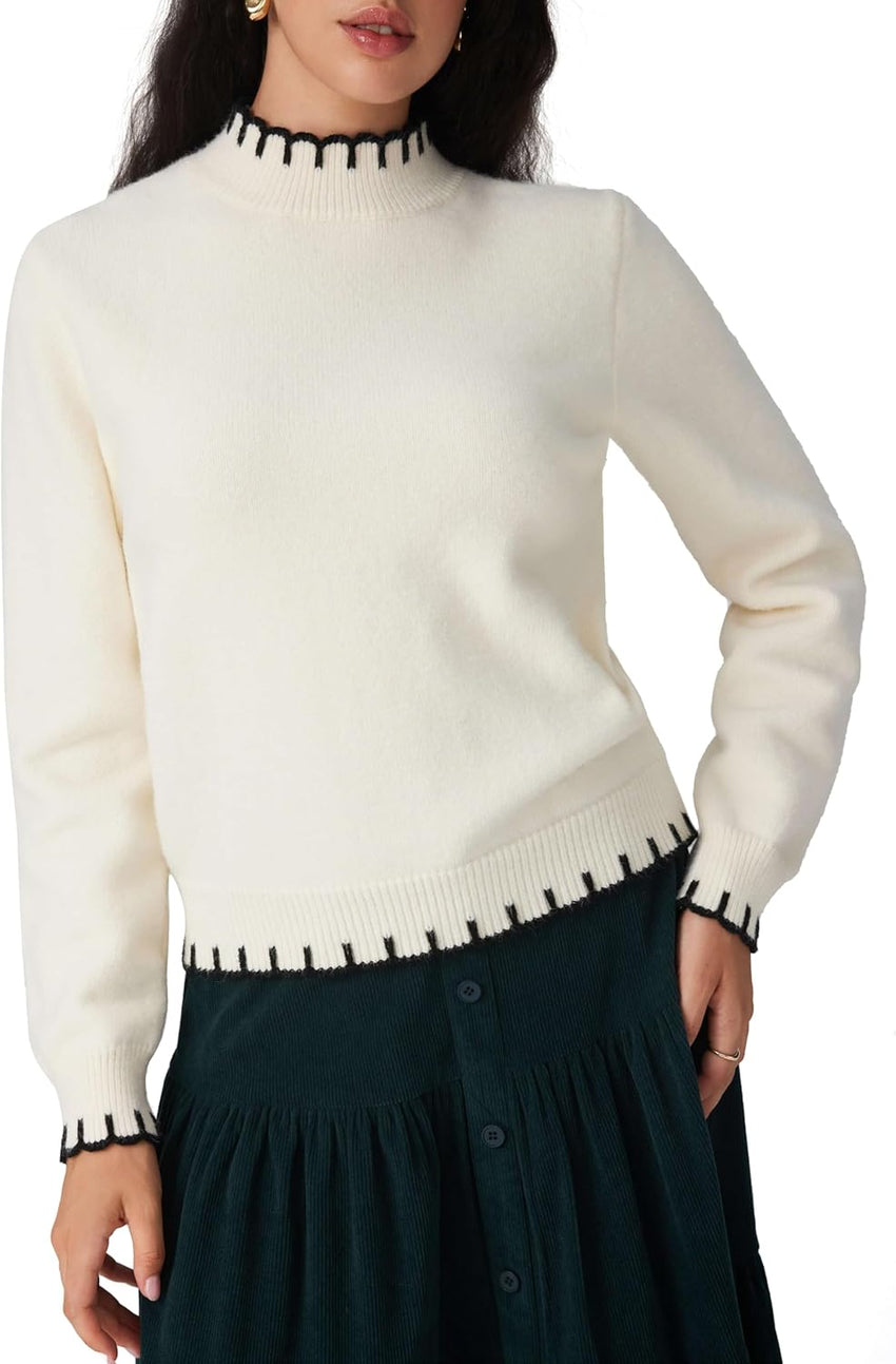 CIDER Women's Elegant Turtle Neck Sweater Winter Casual Knit Pullover Tops