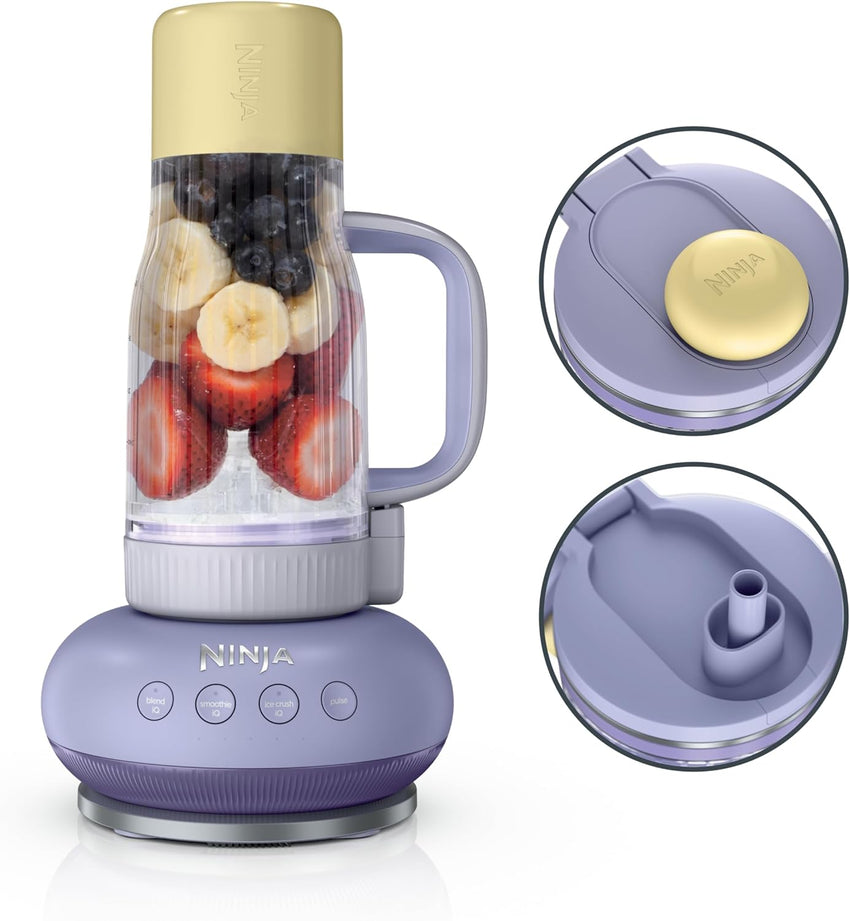 Ninja BlendBOSS | Personal Smoothie Blender and Tumbler | 26oz Travel Tumbler w/Leakproof Lid & Intergrated Chug Spout | AutoIQ Technololgy | 1200 Peak Watt | Cyberspace | DB301CYBRN | (NEW)