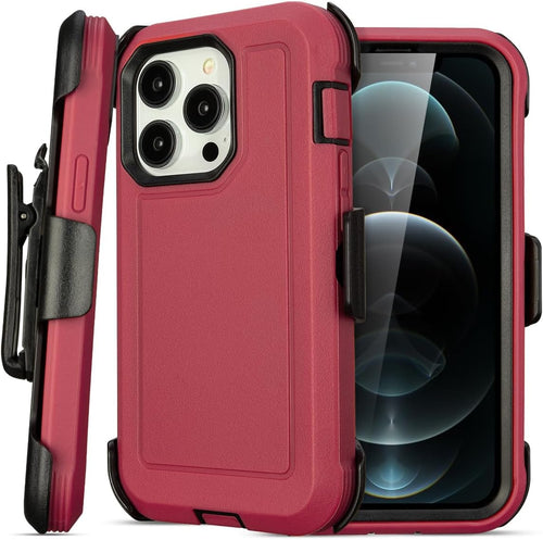 for iPhone 16 Pro Max Case with Belt Clip Holster,for iPhone Pro Max 16 Case with Stand,Heavy Duty Rugged,Anti-Drop,for Protective PhoneCase iPhone16 ProMax Cases Red