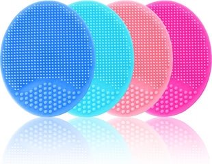 Silicone Facial Cleansing Brush - 4 Pack Face Scrubber & Exfoliator for Deep Cleaning, Soft Brush, Blackhead & Acne Pore Care