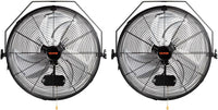 VEVOR 18 inch Wall Mount Fan Waterproof 2 Packs, 3 speed High Velocity 4000 CFM Industrial Wall Fan for Indoor, Commercial, Residential, Warehouse, Greenhouse, Workshop, Basement, Garage,Black