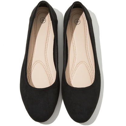 Shupua Flats for Women Round Toe Black Ballet Flats Work Shoes, Size 7Shupua Flats for Women Round Toe Black Ballet Flats Work Shoes, Size 7