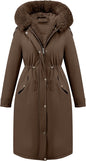 RISISSIDA Women Winter Parka Puffy Coat,Puffer Jacket with Long Fur Collar Hooded,Thicken Warm Bubble Overcoat for Deep Cold
