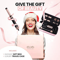 ELLA BELLA® 6 in 1 Professional Hot Air Styler • Powerful Hair Dryer & Straightener Set • Styling Without Heat Damage • Fast Drying Curling Volumizing Straightening • Includes Protective Travel Case