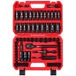 29-Piece 1/2" Drive Impact Socket Set, SAE (3/8 to 1 inch) and Metric (10-24mm) Sizes with Extension Bars Standard Deep Socket Set CR-V Material High Durability Impact Wrench