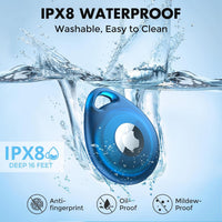 UNBREAKcable AirTag Holder, [4-Pack] IPX8 Waterproof AirTag Keyring Cover Case for Apple AirTag, Full-Body Covered AirTag Holder for Pet Collar, Keys, Bags