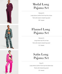 Victoria's Secret Modal Pajama Set, Long Sleeve Shirt and Pants, Pajamas for Women, Lipstick Bow, M