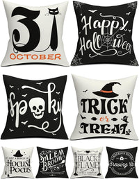 Christmas Decorations Set of 4 Double-Sided Print Christmas Pillow Covers 18" x 18", with 8 Cute Patterns, Throw Pillow Covers Perfect for Home Christmas Decor