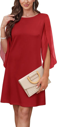 RUMIA Womens Cocktail Dresses Flutter Sleeve Wedding Guest Dresses for Women 2025 Trendy