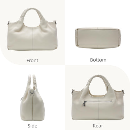 Iswee Leather Satchel Women Purse and Handbag Crossbody Shoulder Bag Hobo | Genuine Cowhide Leather Tote Top Handle Bag Soft & Durable Medium Size Bags with Detachable Multiple Pocketbooks Trendy