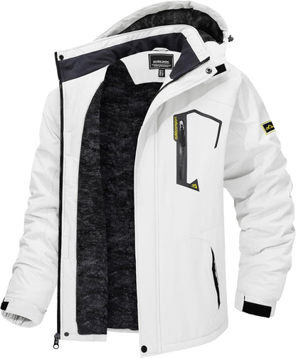 7DAY'S Men's Winter Skiing Jackets Water Resistant Fleece Coats Insulated Thermal Snowboard Jacket Parka Raincoat with Hood